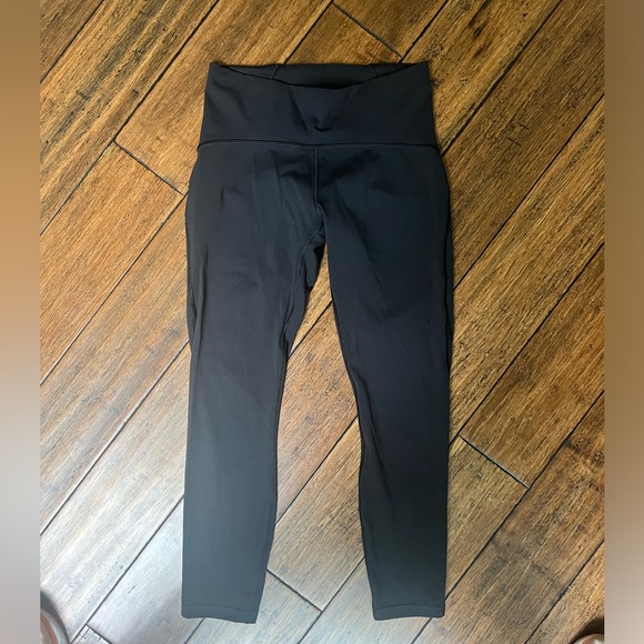 lululemon athletica Pants - Lululemon Wunder Under Leggings 25” Black with Mesh Trim Size 8